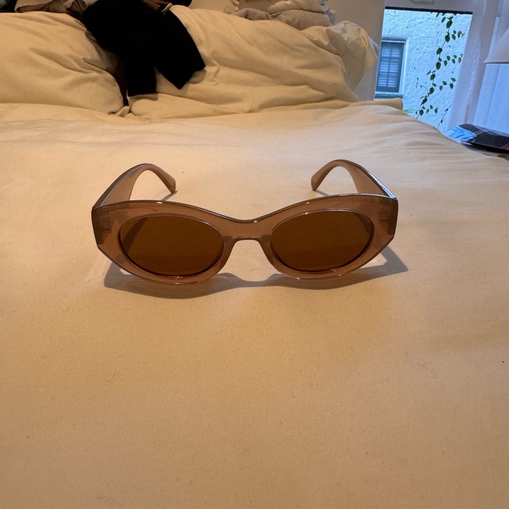 Mango Brown Oval Sunglasses